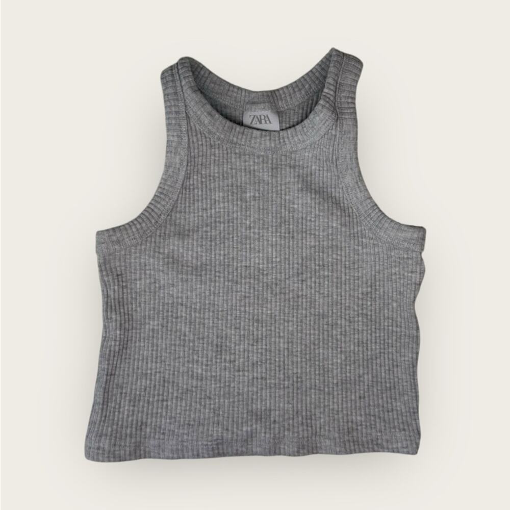 Zara Kids | Ribbed Tank Top | Gray | Girl's 8-9